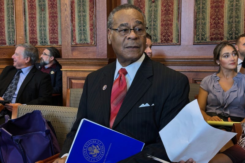 Democratic U.S. Rep. Emanuel Cleaver waits to speak against a proposed congressional redistricting plan at a state Senate committee hearing on Friday, Sept. 11, 2025 in Jefferson City, Mo.
