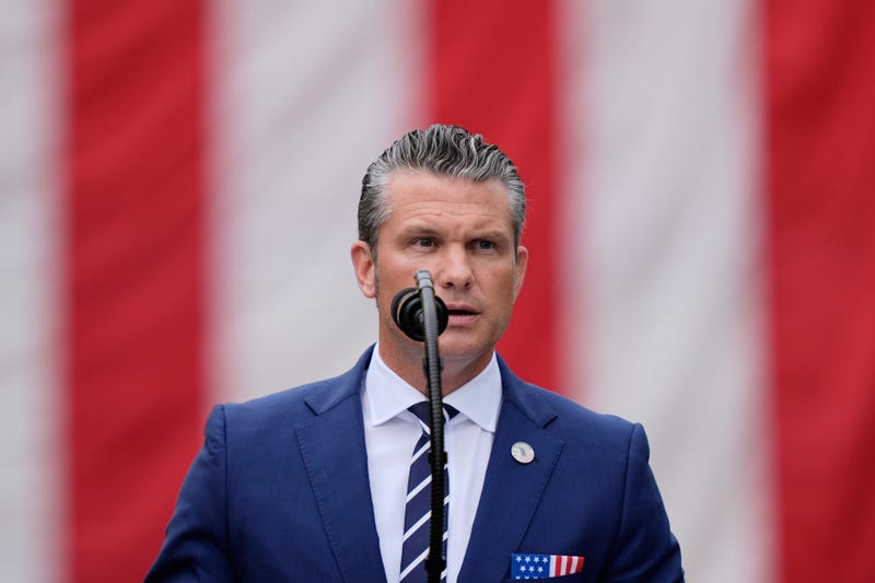 FILE - Defense Secretary Pete Hegseth speaks during a ceremony at the Pentagon to commemorate the 24rd anniversary of the 9/11 attacks, Sept. 11, 2025, in Washington.