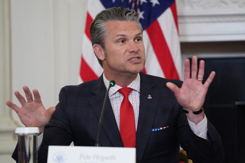Defense Secretary Pete Hegseth speaks during a roundtable on criminal cartels with President Donald Trump in the State Dining Room of the White House, Thursday, Oct. 23, 2025, in Washington.