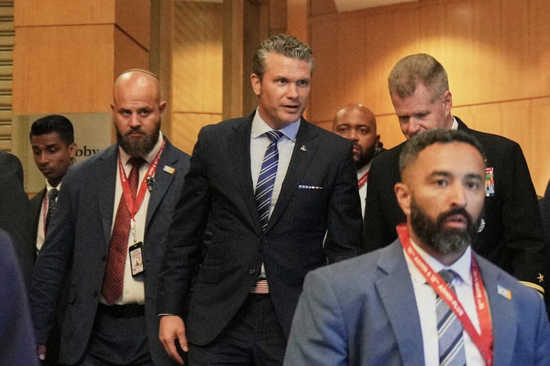 U.S. Defense Secretary Pete Hegseth leaves after a bilateral meeting with Malaysia's Defense Minister Mohamed Khaled Nordin ahead of the Association of Southeast Asian Nations (ASEAN) Defense Ministers' Meeting in Kuala Lumpur, Malaysia, Thursday, Oct. 30, 2025.