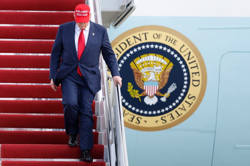 President Donald Trump walks down the stairs of Air Force One upon his arrival at Joint Base Andrews, Md., Thursday, Oct. 30, 2025, after returning from Asia.