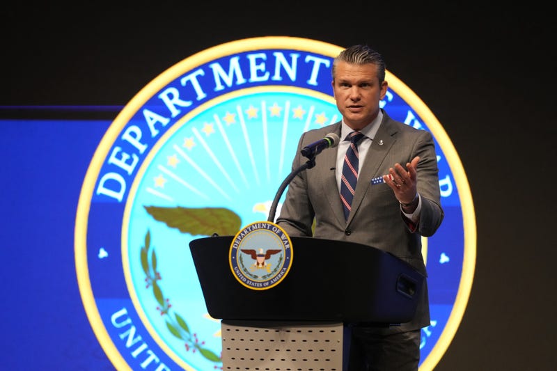 Defense Secretary Pete Hegseth speaks during the 4th annual Northeast Indiana Defense Summit at Purdue University Fort Wayne, Wednesday, Nov. 12, 2025, in Fort Wayne, Ind.