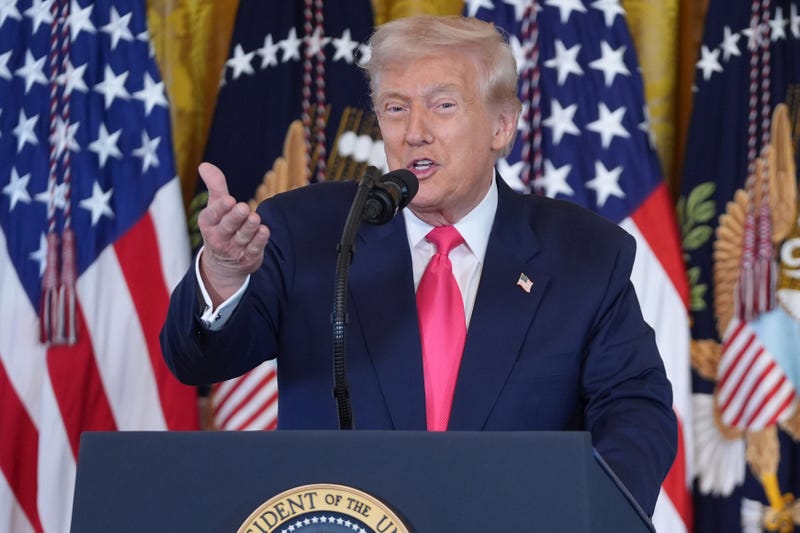 President Donald Trump speaks during an event on foster care in the East Room of the White House, Thursday, Nov. 13, 2025, in Washington.