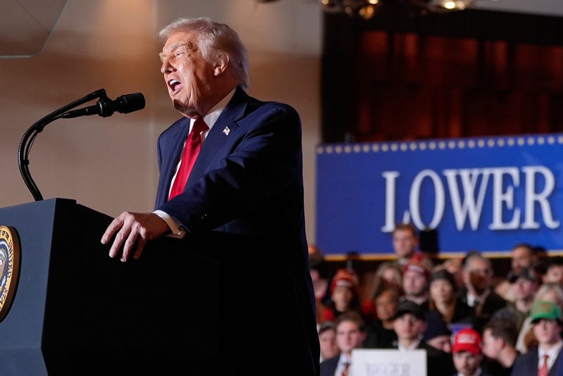 President Donald Trump speaks at Mount Airy Casino Resort, Tuesday, Dec. 9, 2025, in Mount Pocono, Pa. 