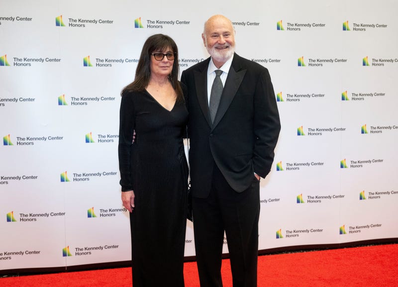 Rob Reiner and Michele Singer Reiner arrive on the red carpet at the State Department for the Kennedy Center Honors gala dinner, Dec. 2, 2023, in Washington. 