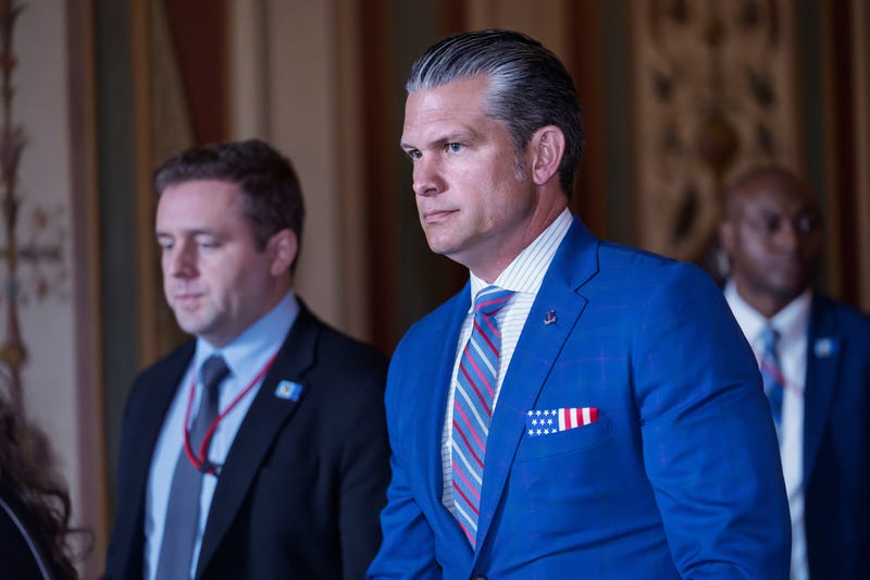 Defense Secretary Pete Hegseth arrives for a classified briefing with senators on the situation in Venezuela, at the Capitol in Washington, Wednesday, Jan. 7, 2026