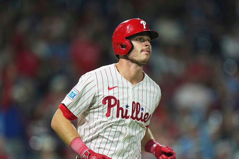 Philadelphia Phillies' Max Kepler during the eighth inning of a baseball game, Wednesday, Sept. 10, 2025, in Philadelphia.