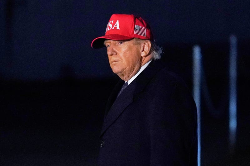 President Donald Trump walks on the South Lawn upon his arrival to the White House, Sunday, March 1, 2026, in Washington