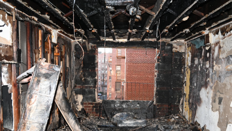 The targeted apartment unit that Atahualpa Rodriguez, 50, pleaded guilty to starting on Jan. 12 after firefighters quelled the blaze.