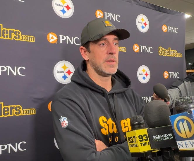 Aaron Rodgers at podium