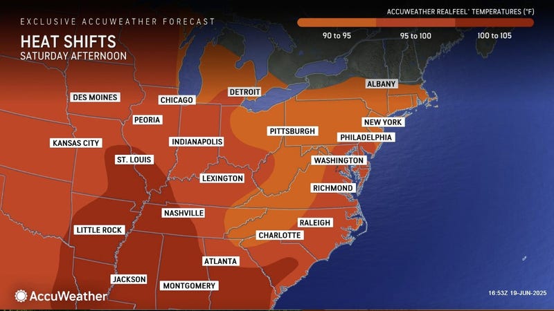 extreme heat on the AccuWeather map over most of Michigan