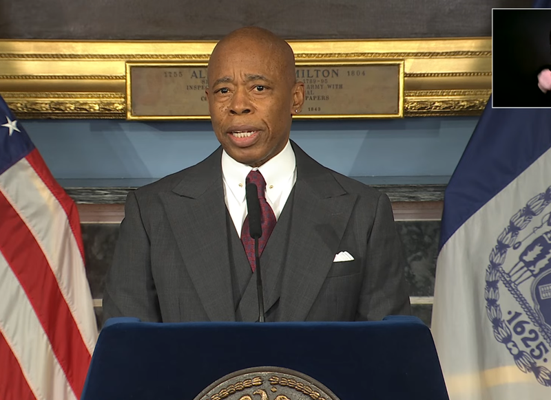 Adams spoke from City Hall on Tuesday afternoon, saying it's "time to move forward"