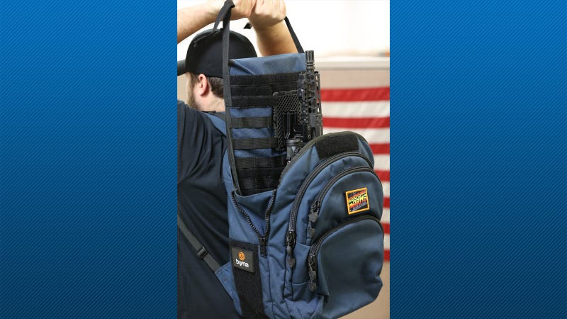 School Shooting Solution: Backpack, AR-15 With Folding Stock.
