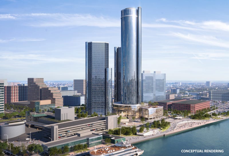 Rendering of proposed Renaissance Center redevelopment
