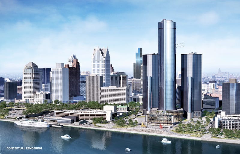 The Renaissance Center is pictured in a conceptual rendering.