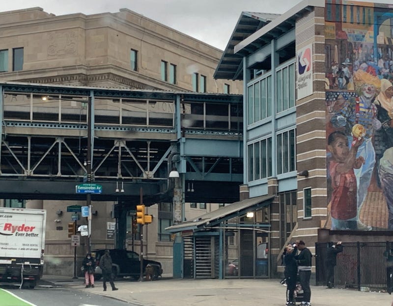 SEPTA's Allegheny Market-Frankford Line stop on Kensington Avenue.