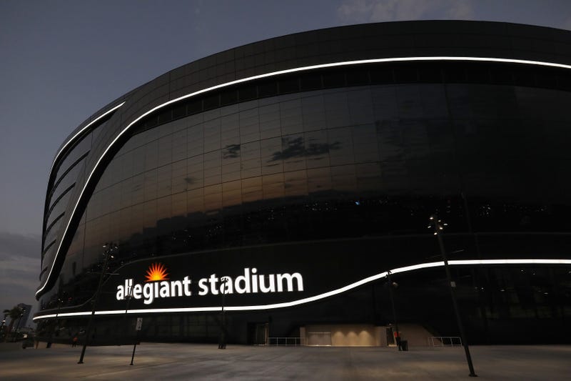 An exterior view of Allegiant Stadium in Las Vegas, NV