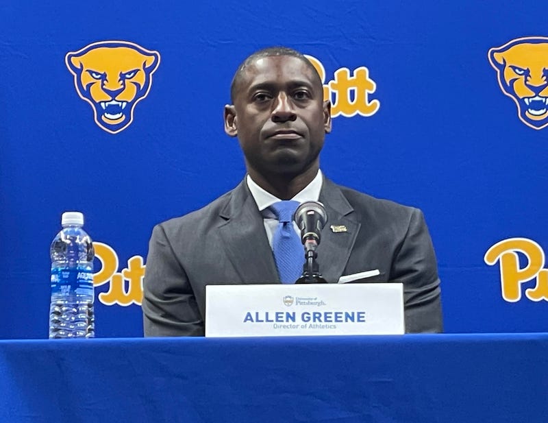 Pitt AD Allen Greene at podium