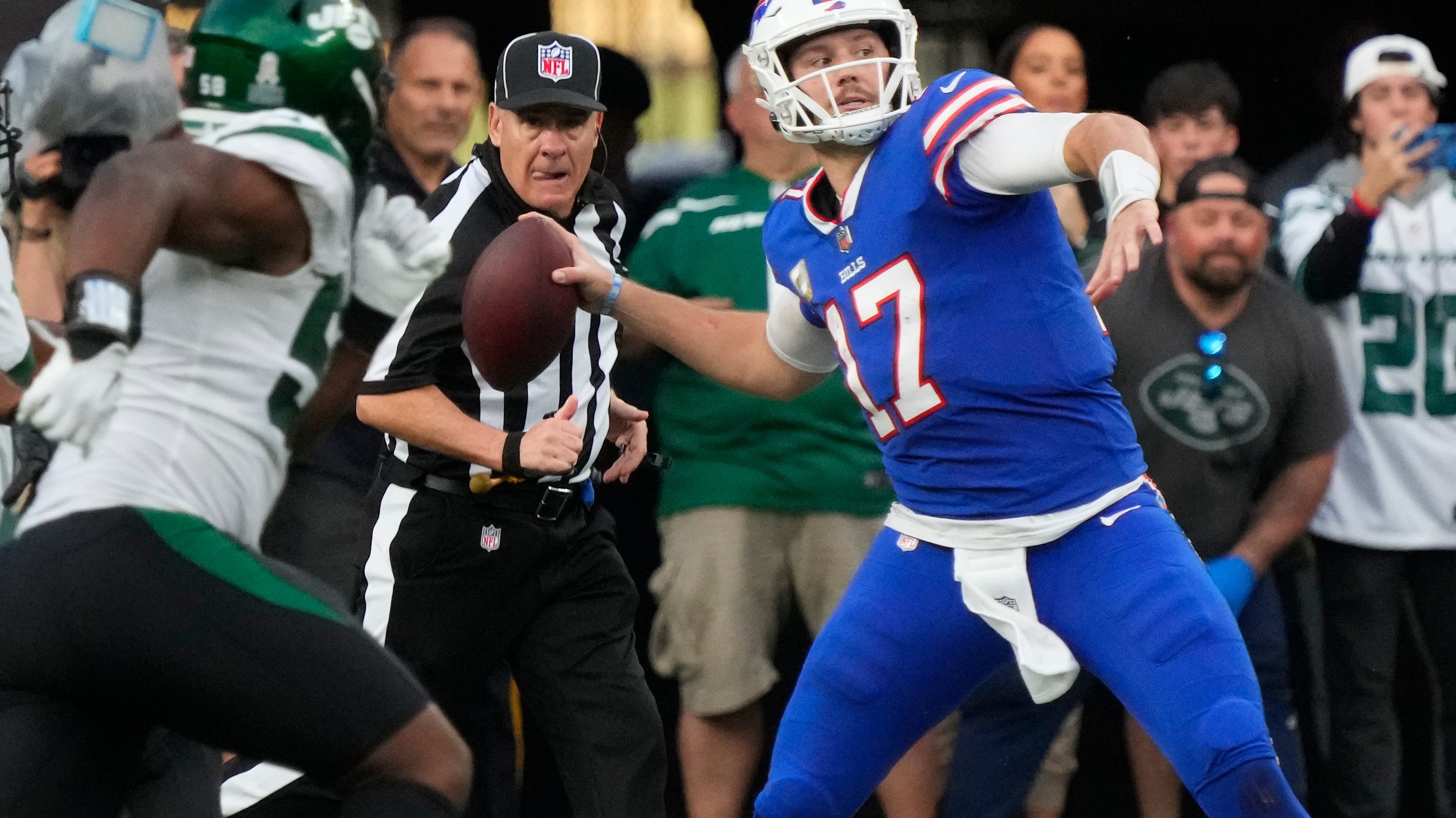 Josh Allen's elbow injury still being evaluated