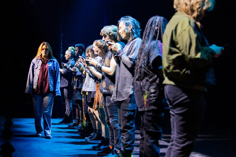 Allison Sheppard (left) and the North American touring company of "Jagged Little Pill."