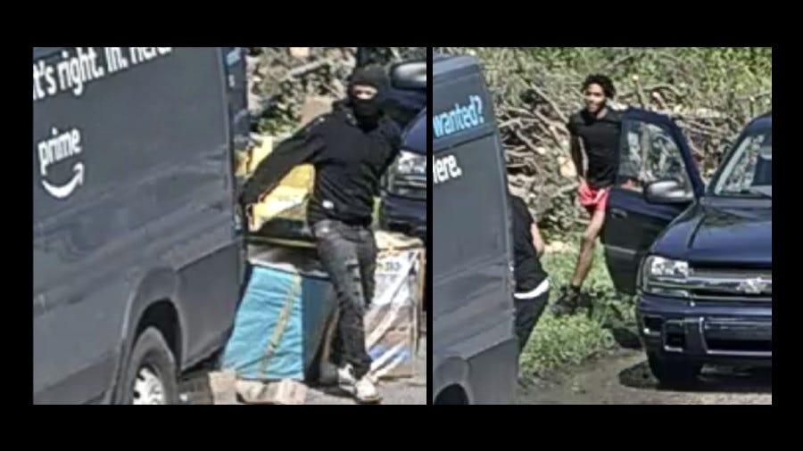Amazon driver carjacked in Detroit as young suspects steal packages, abandon van in field and flee in getaway car
