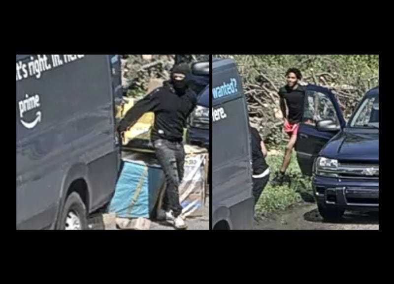Suspects outside Amazon delivery truck on Detroit's east side