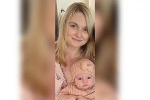 Amber Nichols, 27, and Sophia Watson, two months old.