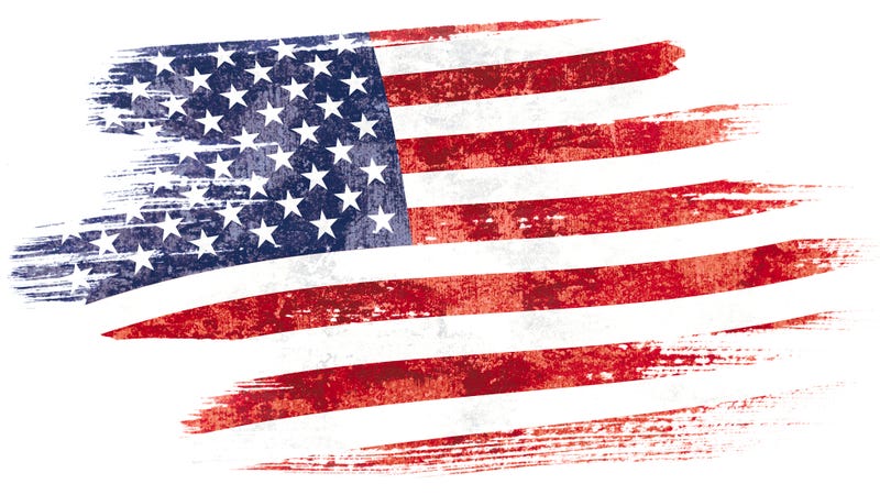 American flag graphic rendering
