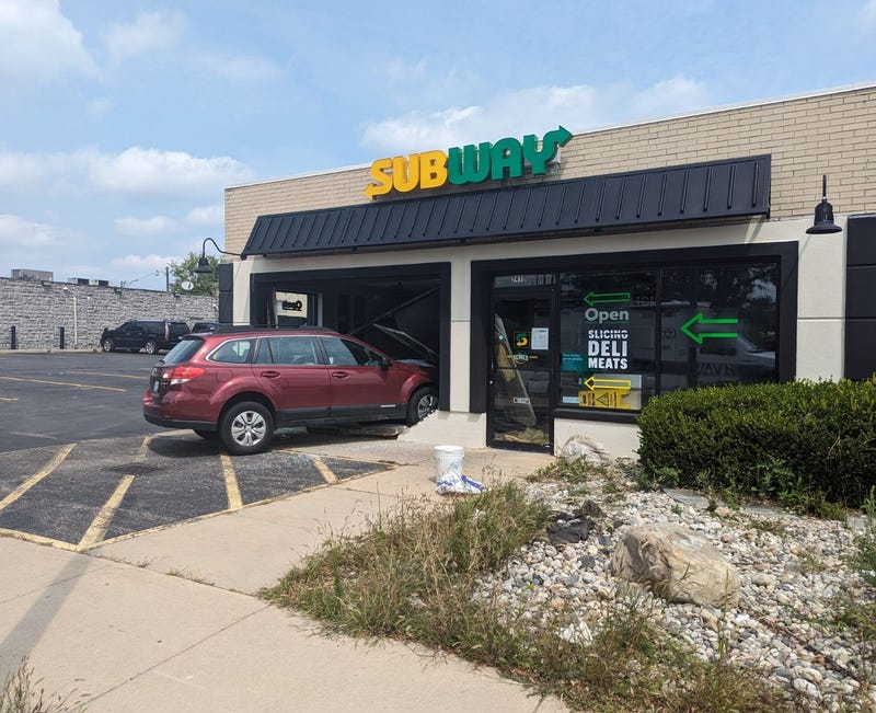 Car crashed into Ann Arbor Subway
