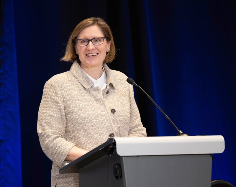 Anna Paulson at a previous speaking engagement. 