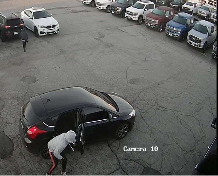 Police are investigating after car thieves hit two north suburban dealerships.