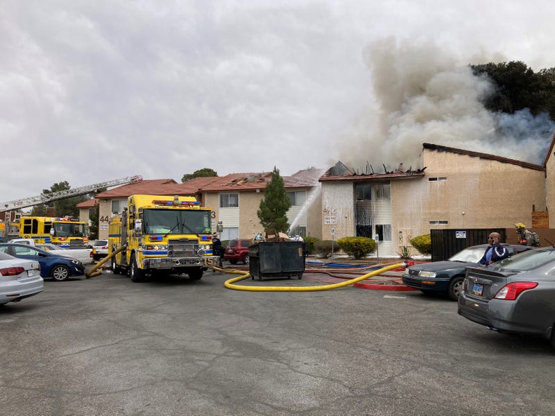 Clark County fire battles a blaze at an apartment complex on Twain and Arville on March 9th, 2021