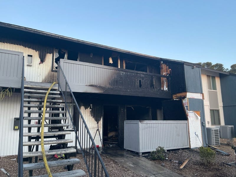 Aftermath of a fire at a Las Vegas apartment complex on March 9th, 2024