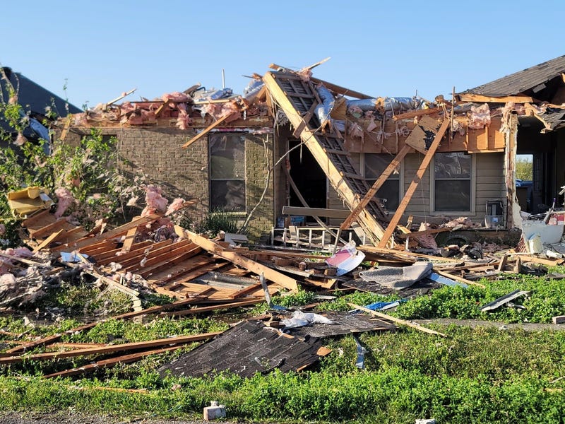 House destroyed after tornado in Arabi, LA