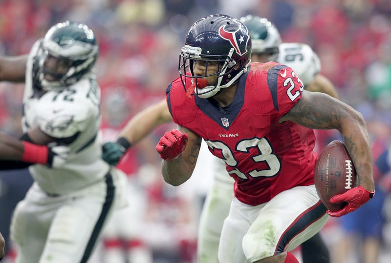 RB Arian Foster takes off against the Philadelphia Eagles.
