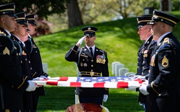 Military Funeral Honors with Funeral Escort are Conducted for U.S. Army Sgt. Elwood M. Truslow in Section 33