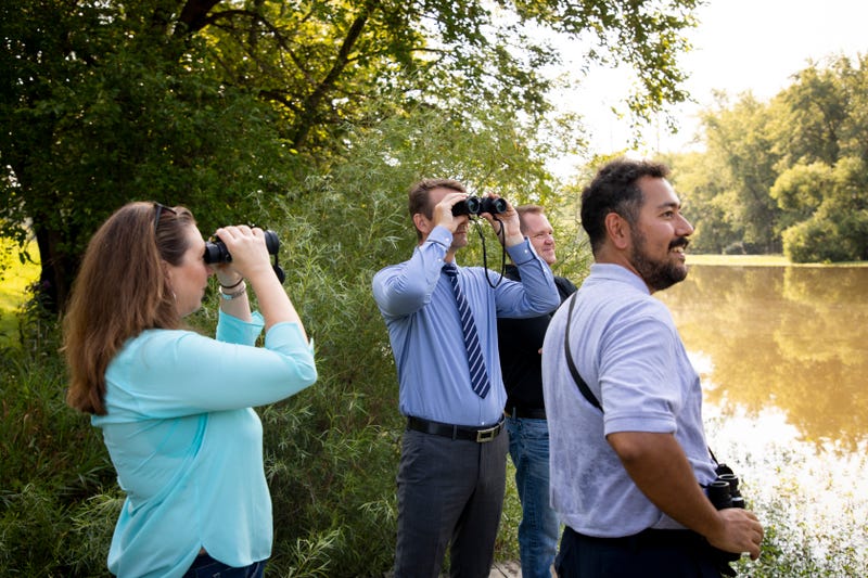 Congressman Mrvan saw a number of birds, including a red-headed woodpecker, an egret, and some barn swallows.