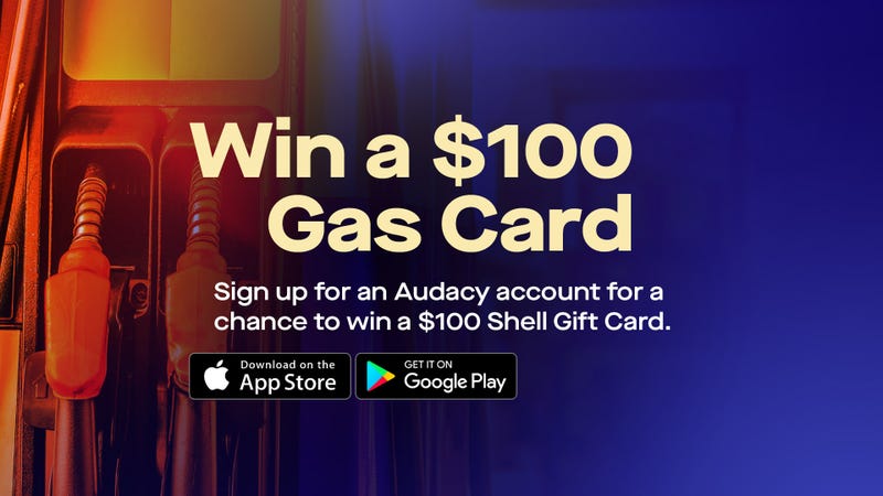 Download the Audacy app now and register for a free account for your chance to win a $100 gas card.