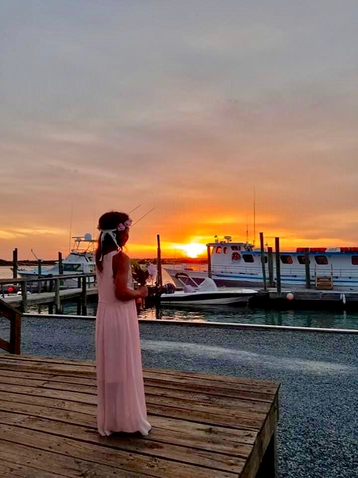 Averie on the Topsail Sound at sunset