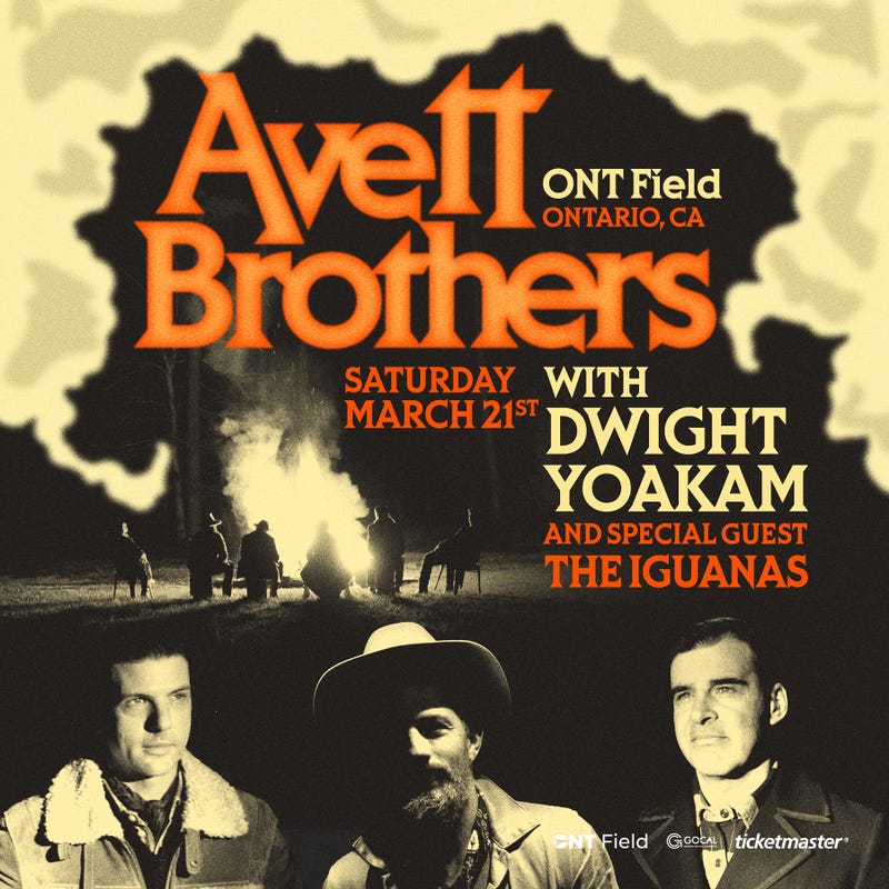 Avett Brothers with Dwight Yoakam concert flyer 