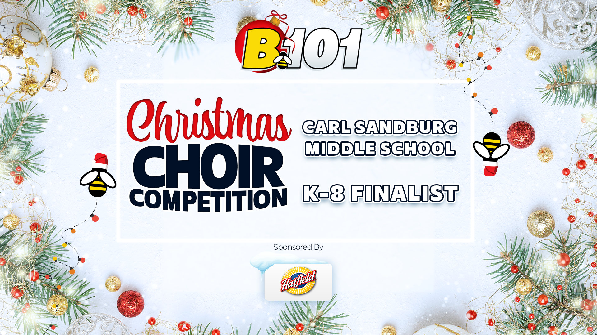 Carl Sandburg Middle School Advances to K-8 Finals of B101's 2025 Christmas Choir Competition