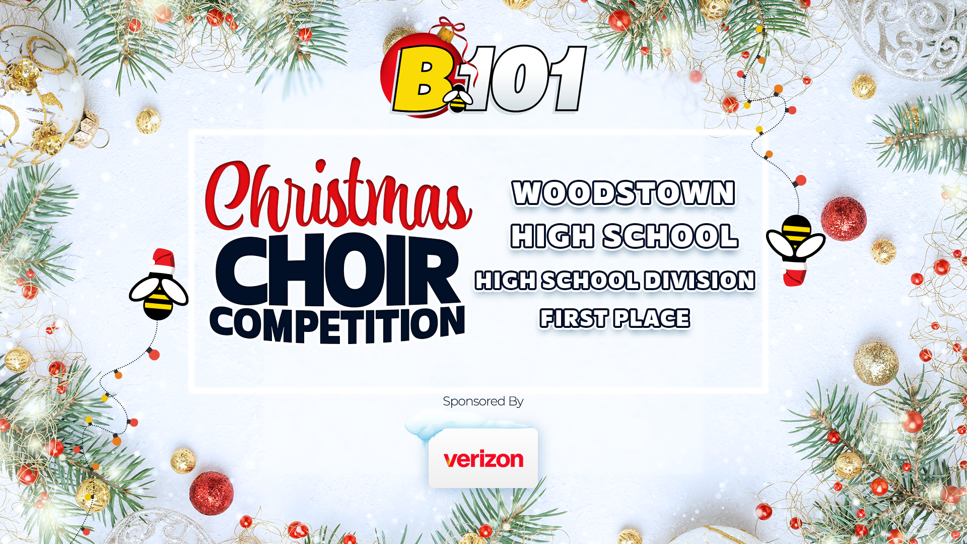 Congratulations Woodstown High School B101's 2025 Christmas Choir Competition High School Division First Place Champions