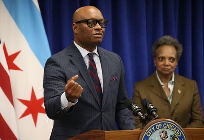 Chicago Police Superintendent David Brown and Mayor Lori Lightfoot