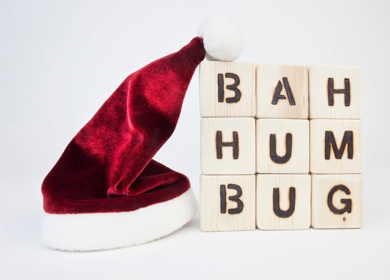 Santa hat with "Bah Humbug" lettering 