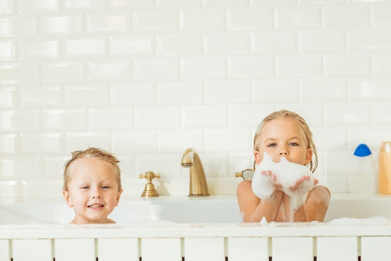 children in bathtub 