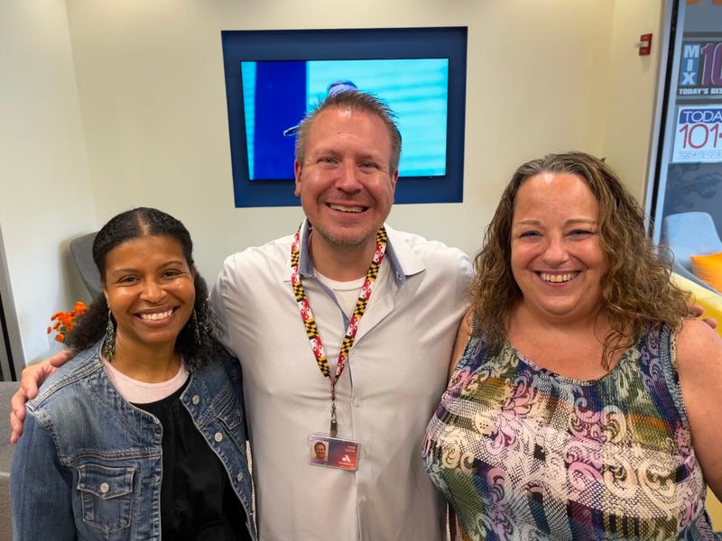 Baltimore County Arts Guild's Arkia Wade & Monica Herber with Tom Cook 
