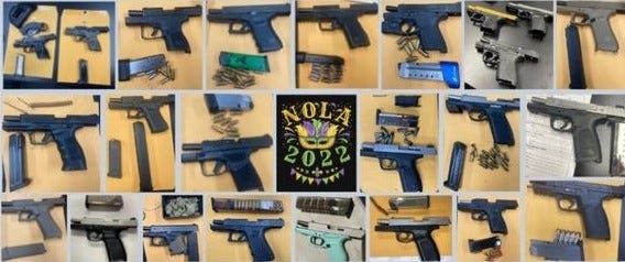 Guns seized over Mardi Gras week