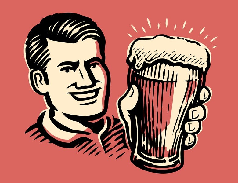 graphic of guy holding a beer 