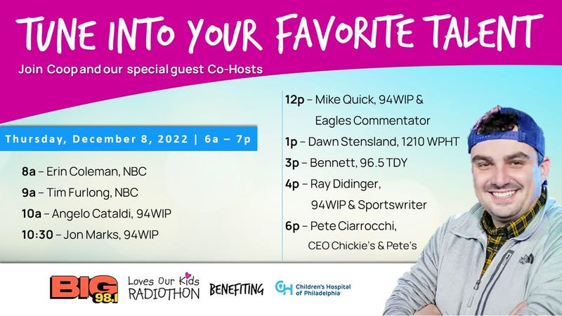 BIG 98.1 Loves Our Kids Radiothon benefitting CHOP 