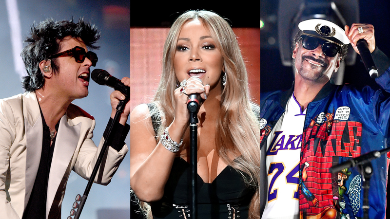 Billie Joe Armstrong, Mariah Carey and Snoop Dogg